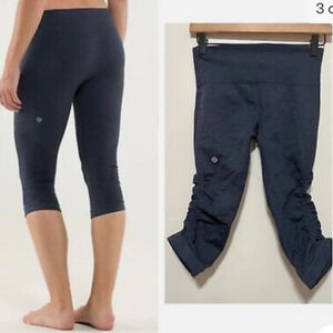 Lululemon Athletica Flow & Go Seamless Cropped Women Leggings Size 4
